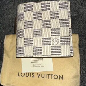 Authentic Louis Vuitton Damier Azur Bifold Wallet